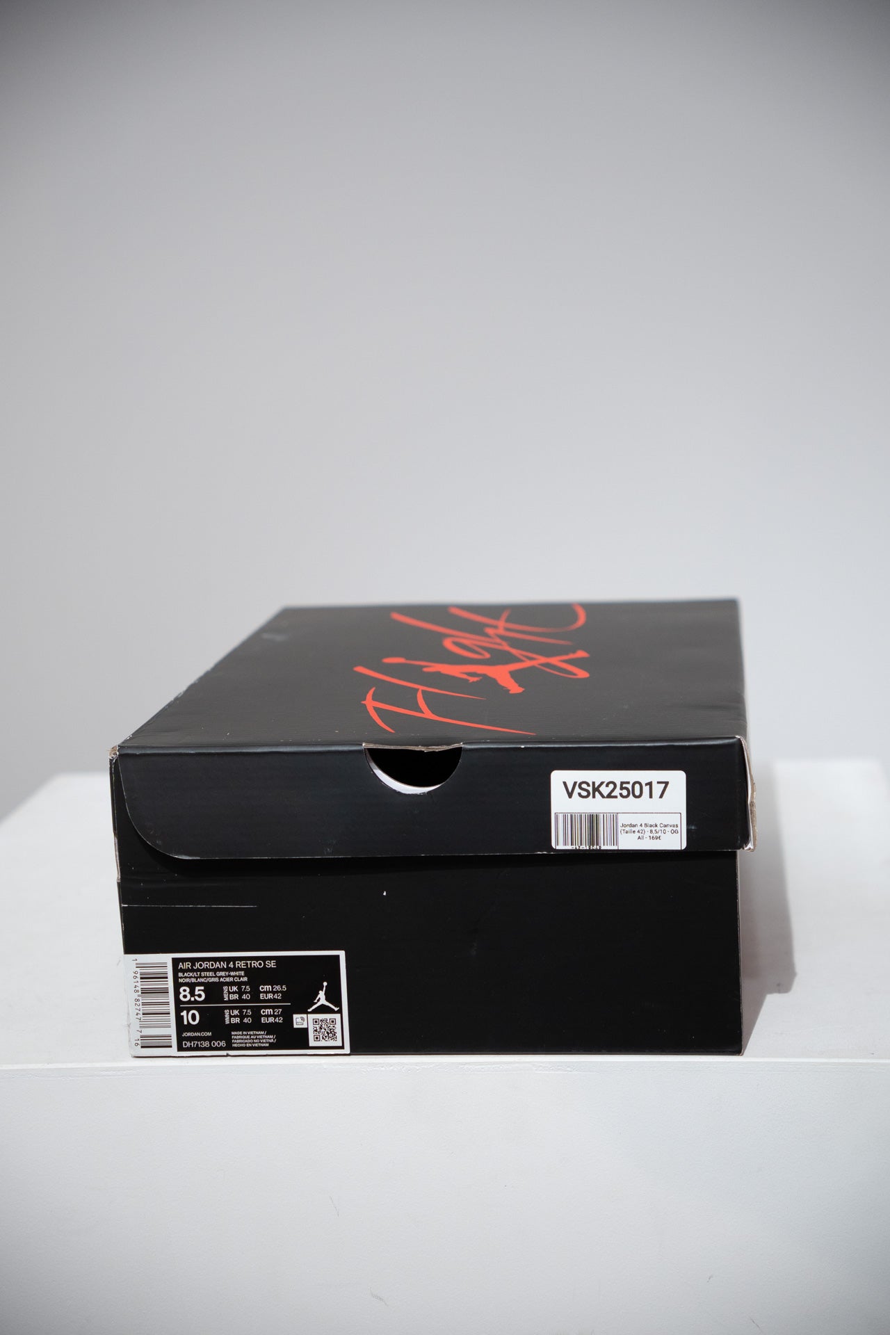 Jordan 4 Black Canvas (Taille 42)