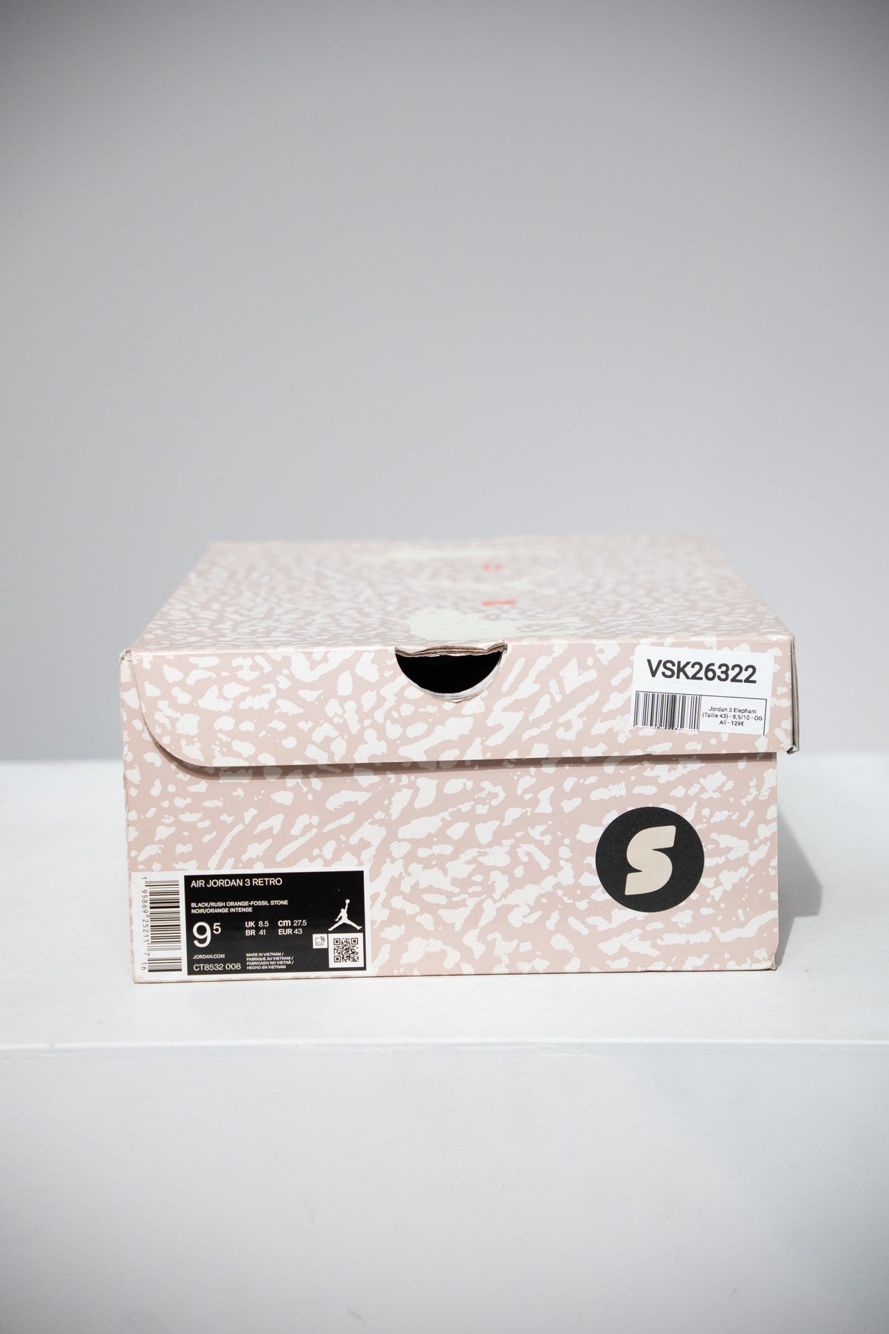 Jordan 3 Elephant (Taille 43)
