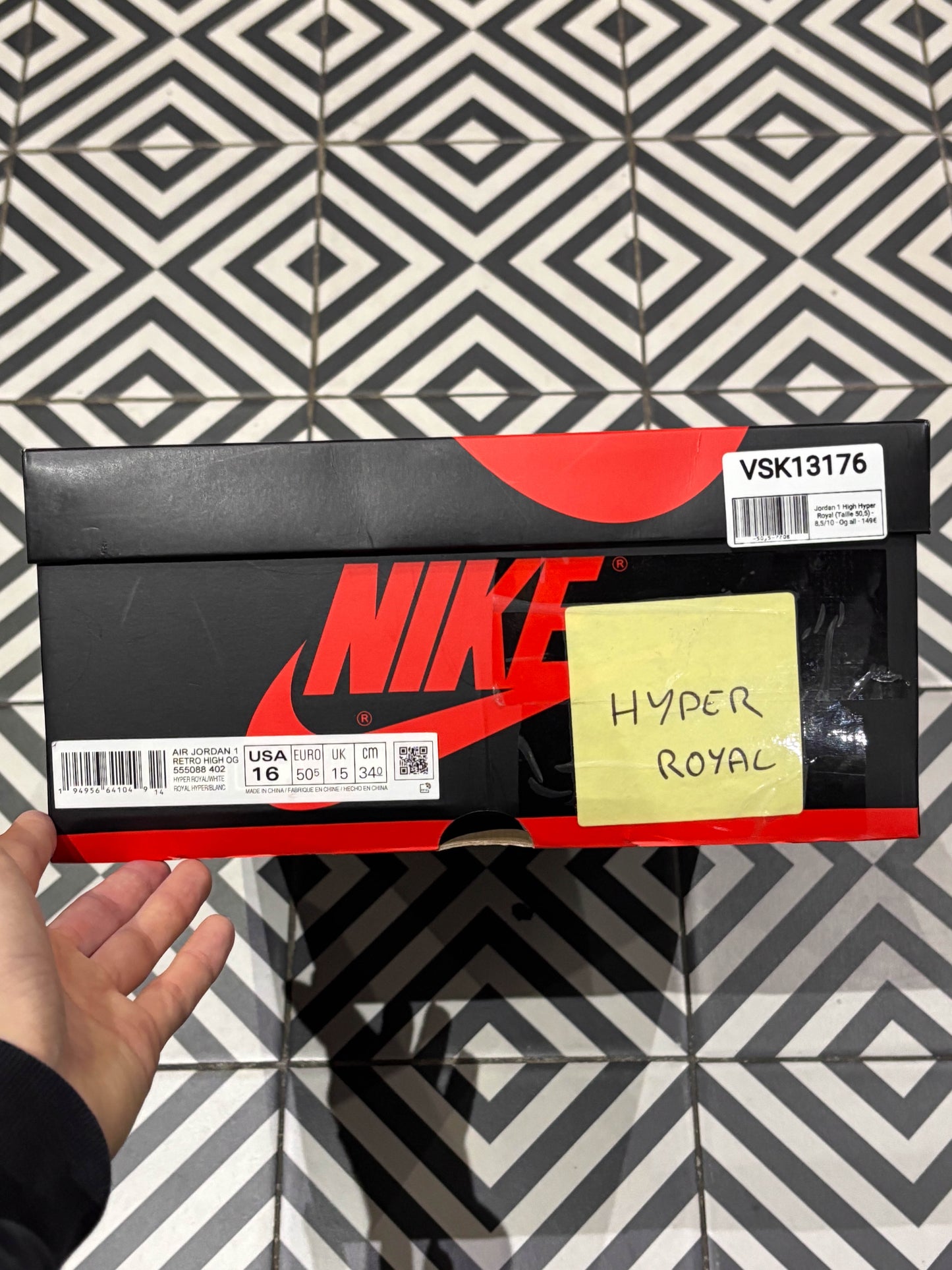 Jordan 1 High Hyper Royal (Taille 50,5)