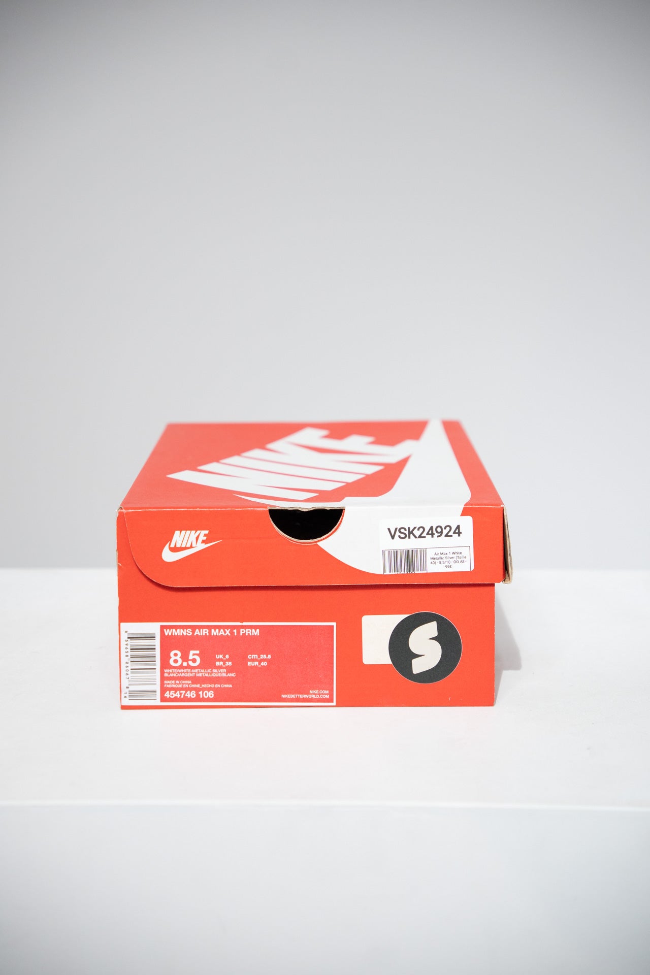 Air Max 1 White Metallic Silver (Taille 40)