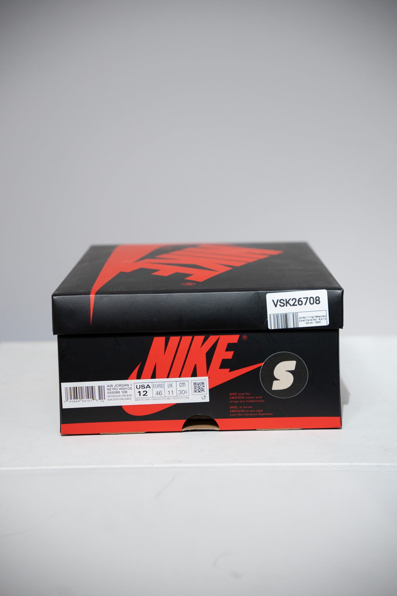 Jordan 1 High Bleached Coral (Taille 46)