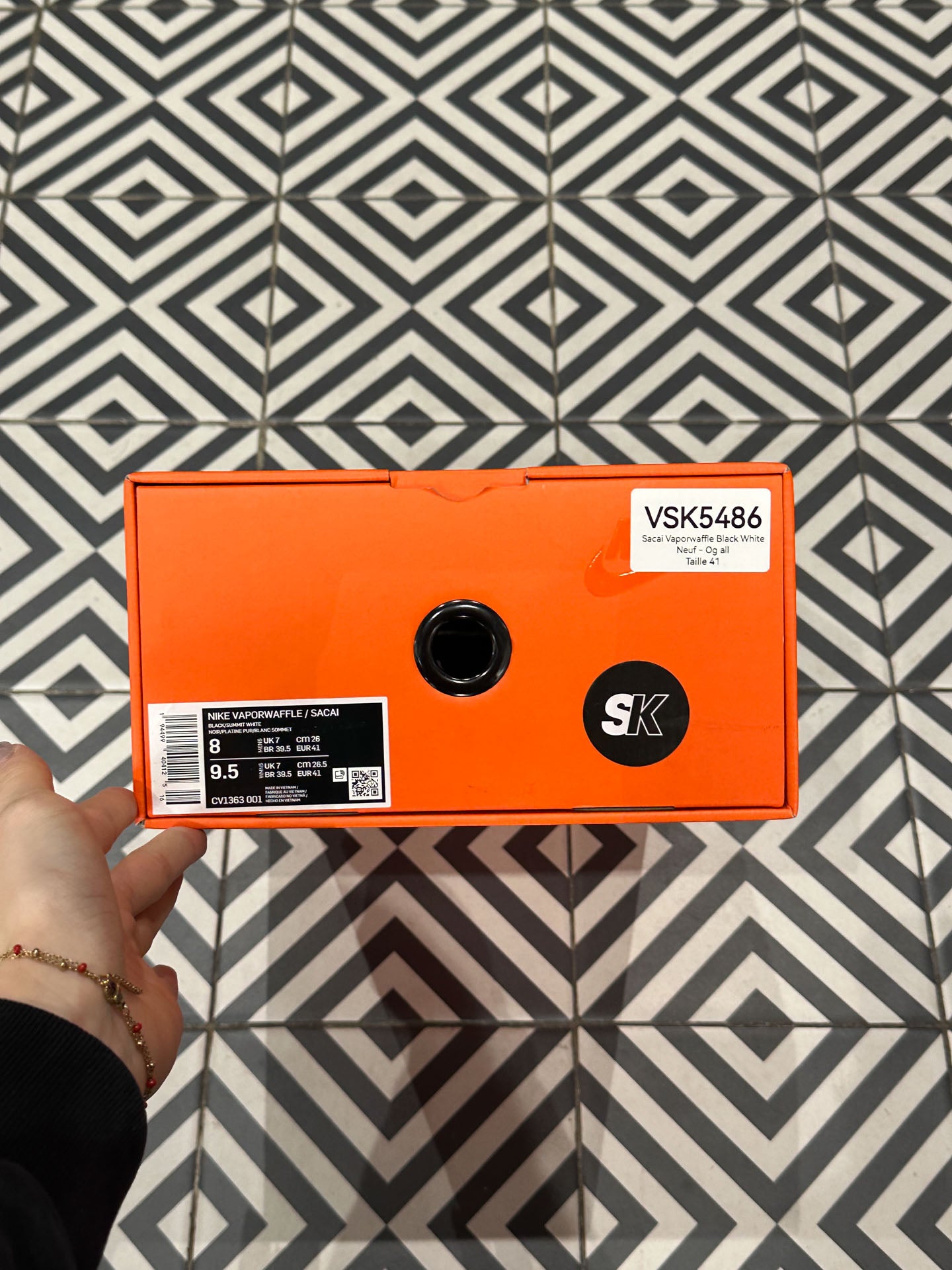 Sacai Vaporwaffle Black White (Taille 41)