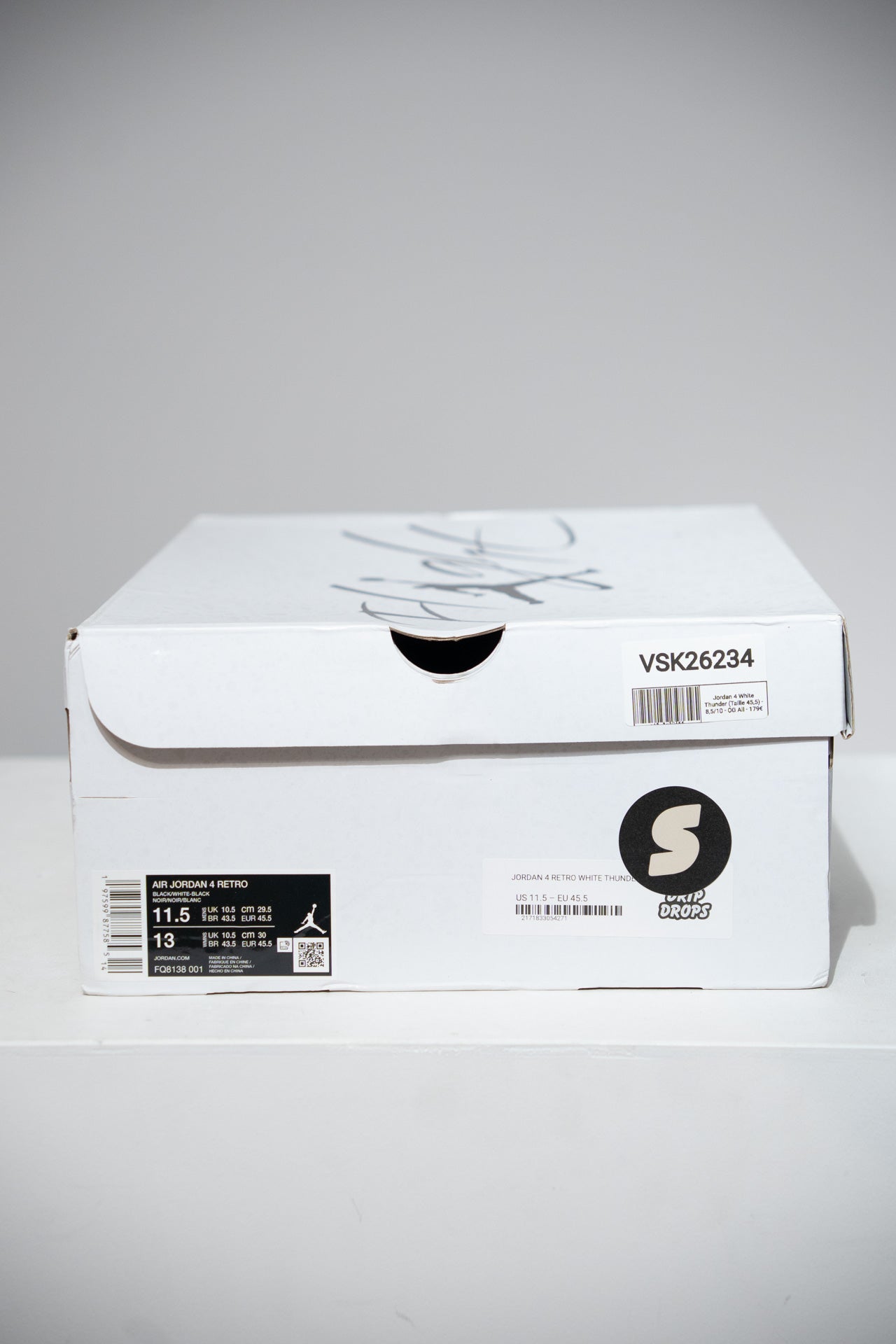 Jordan 4 White Thunder (Taille 45,5)