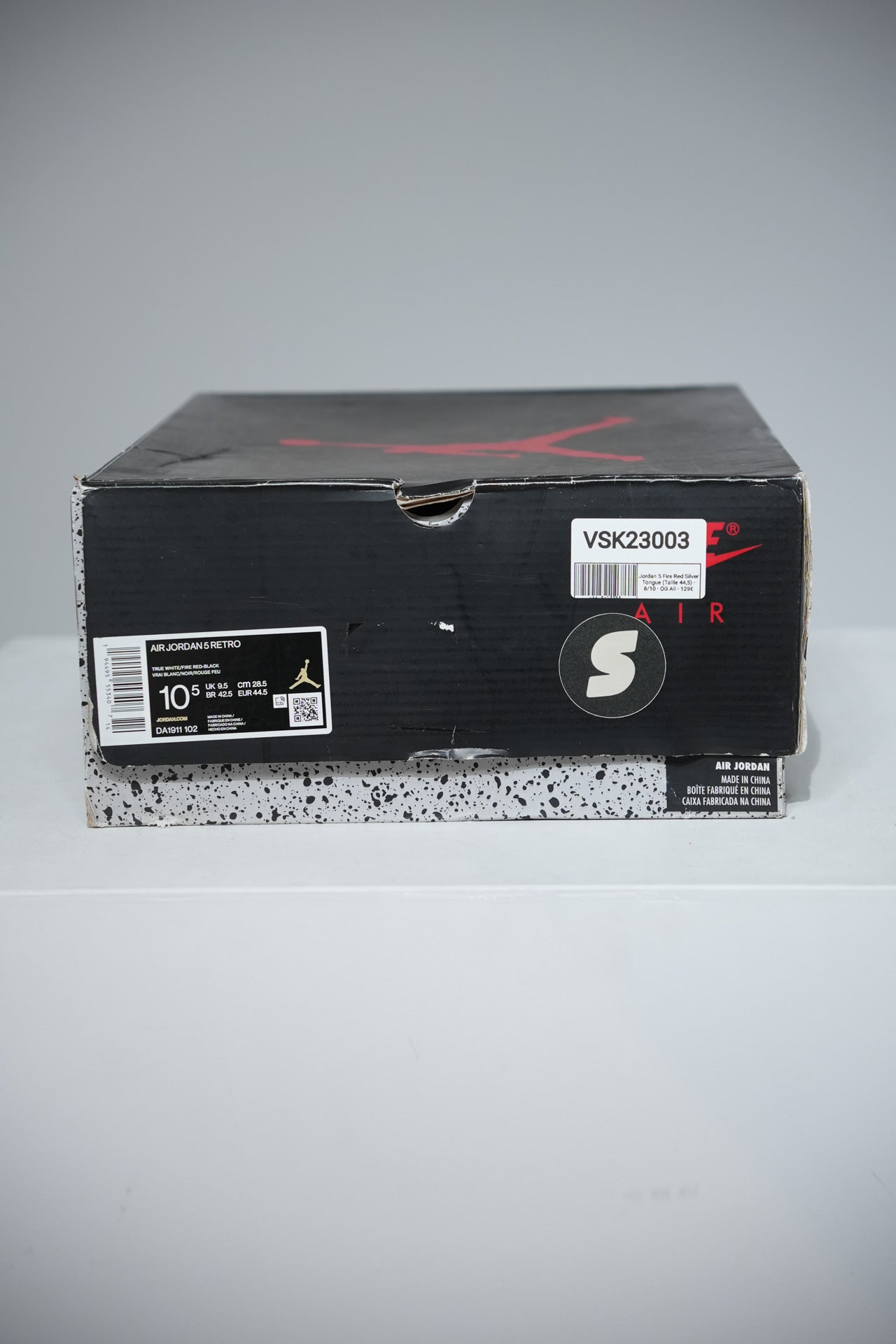 Jordan 5 Fire Red Silver Tongue (Taille 44,5)