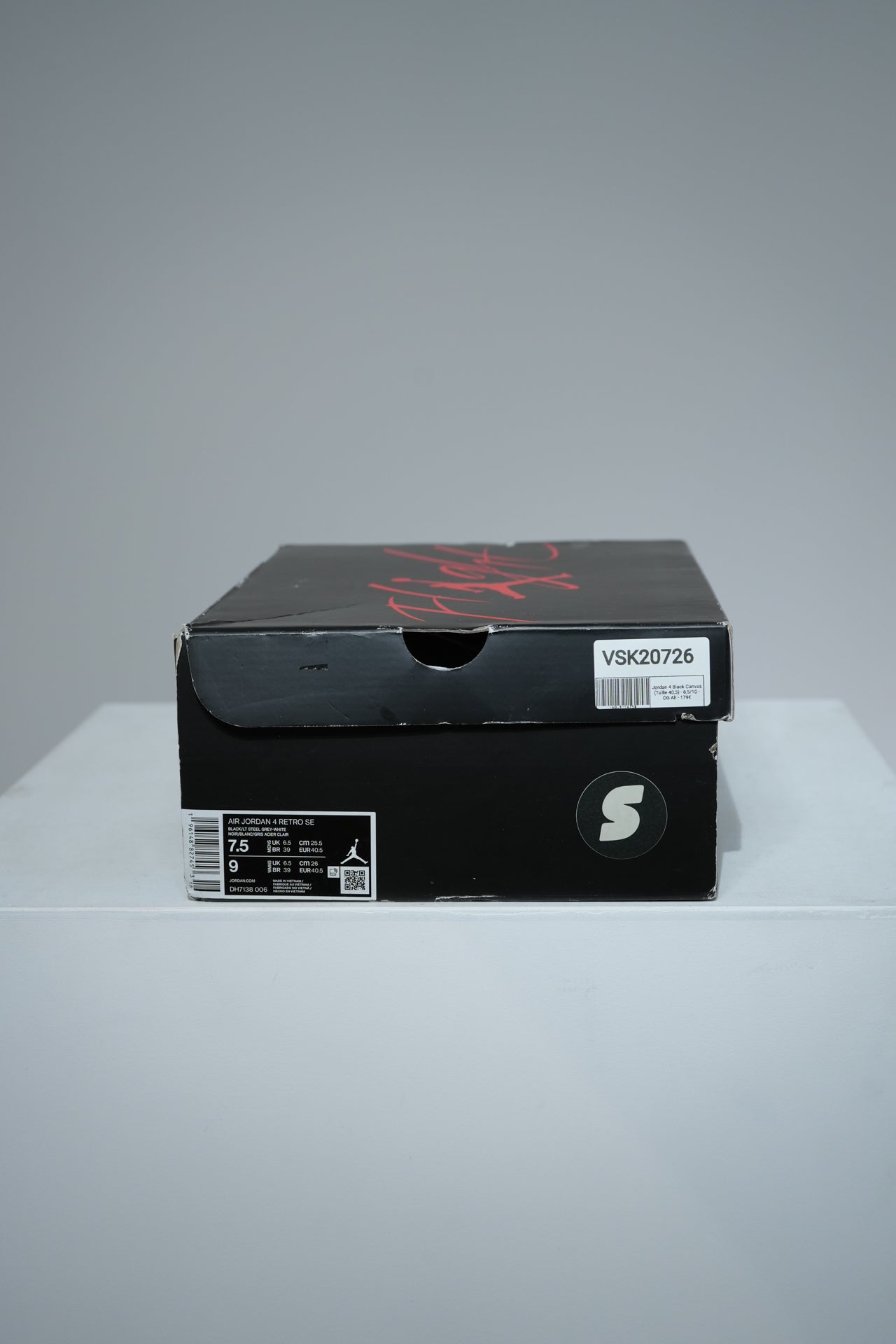 Jordan 4 Black Canvas (Taille 40,5)