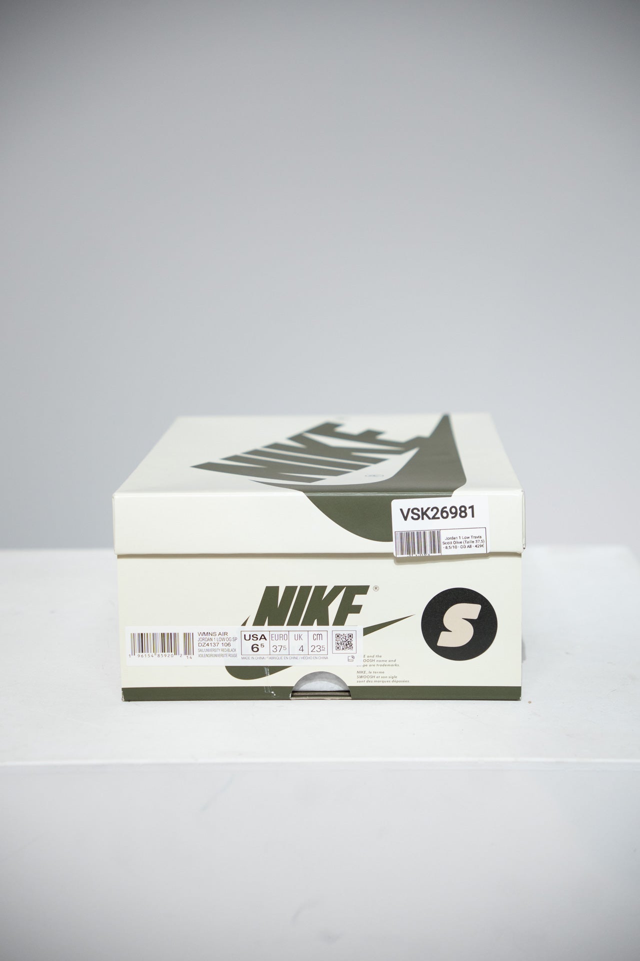 Jordan 1 Low Travis Scott Olive (Taille 37,5)
