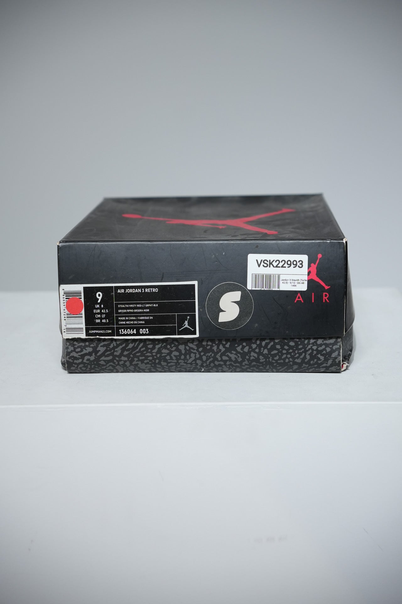Jordan 3 Stealth (Taille 42,5)