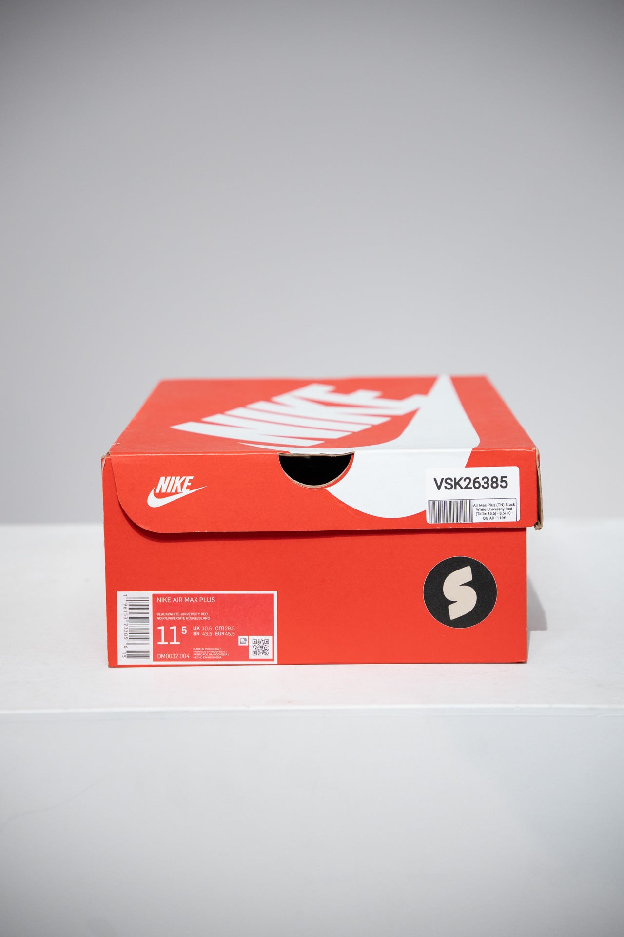 Air Max Plus (TN) Black White University Red (Taille 45,5)