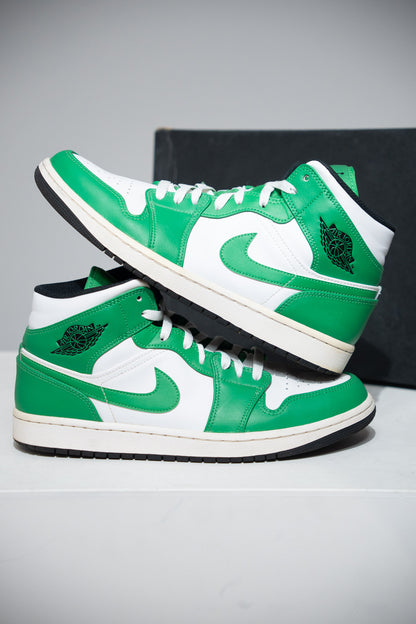 Jordan 1 Mid Lucky Green (Taille 44)