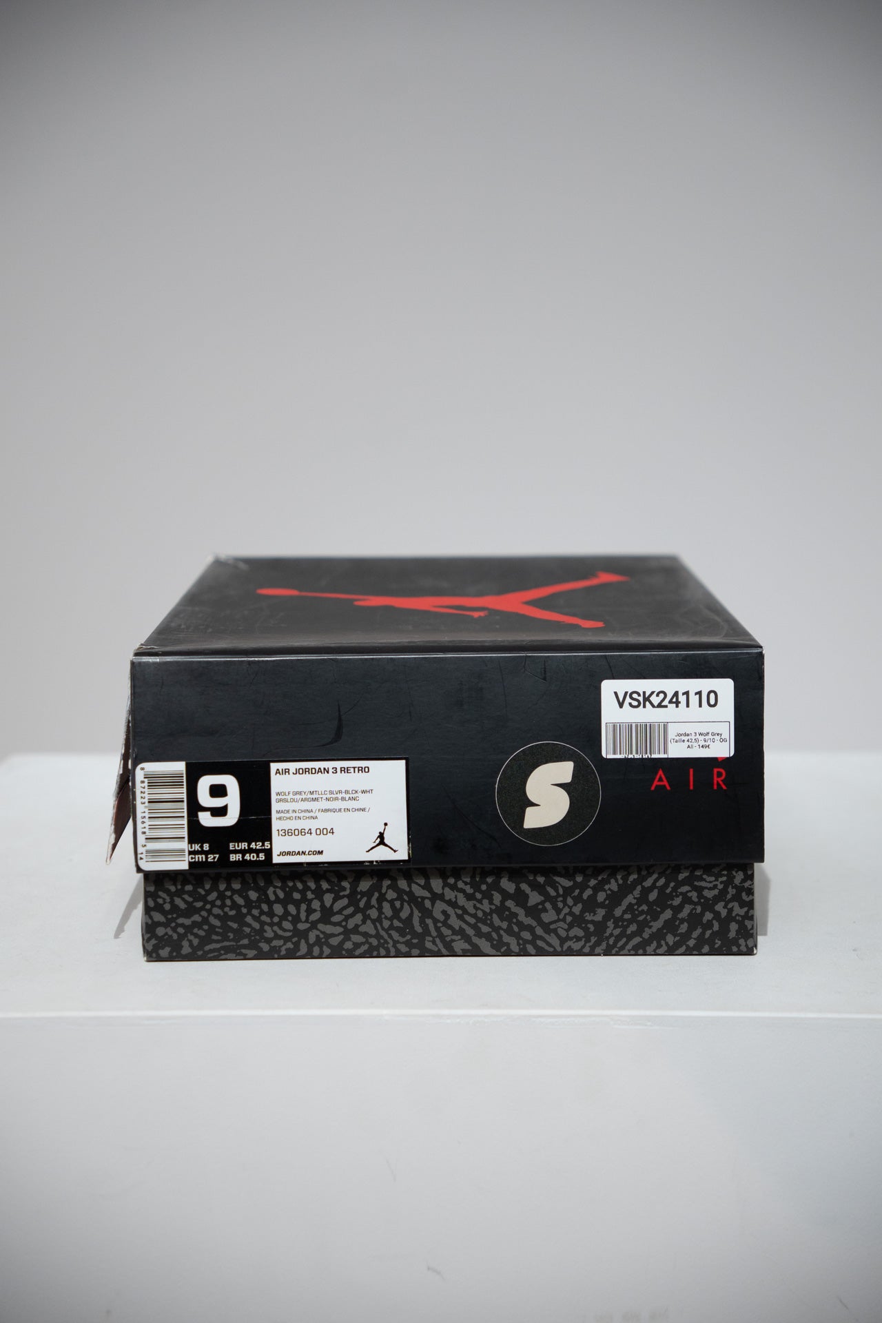 Jordan 3 Wolf Grey (Taille 42,5)