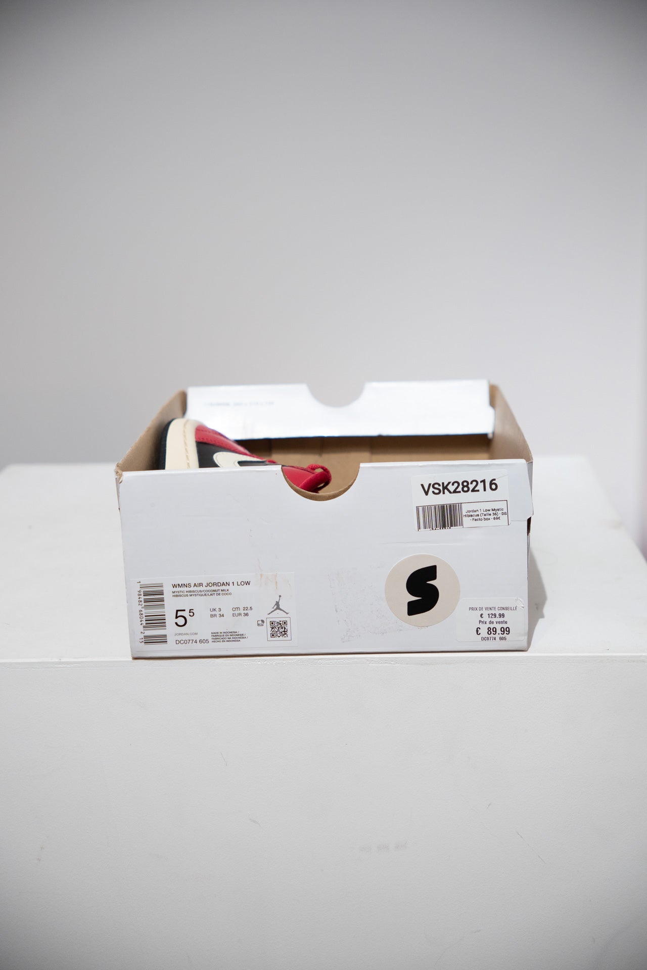 Jordan 1 Low Mystic Hibiscus (Taille 36)