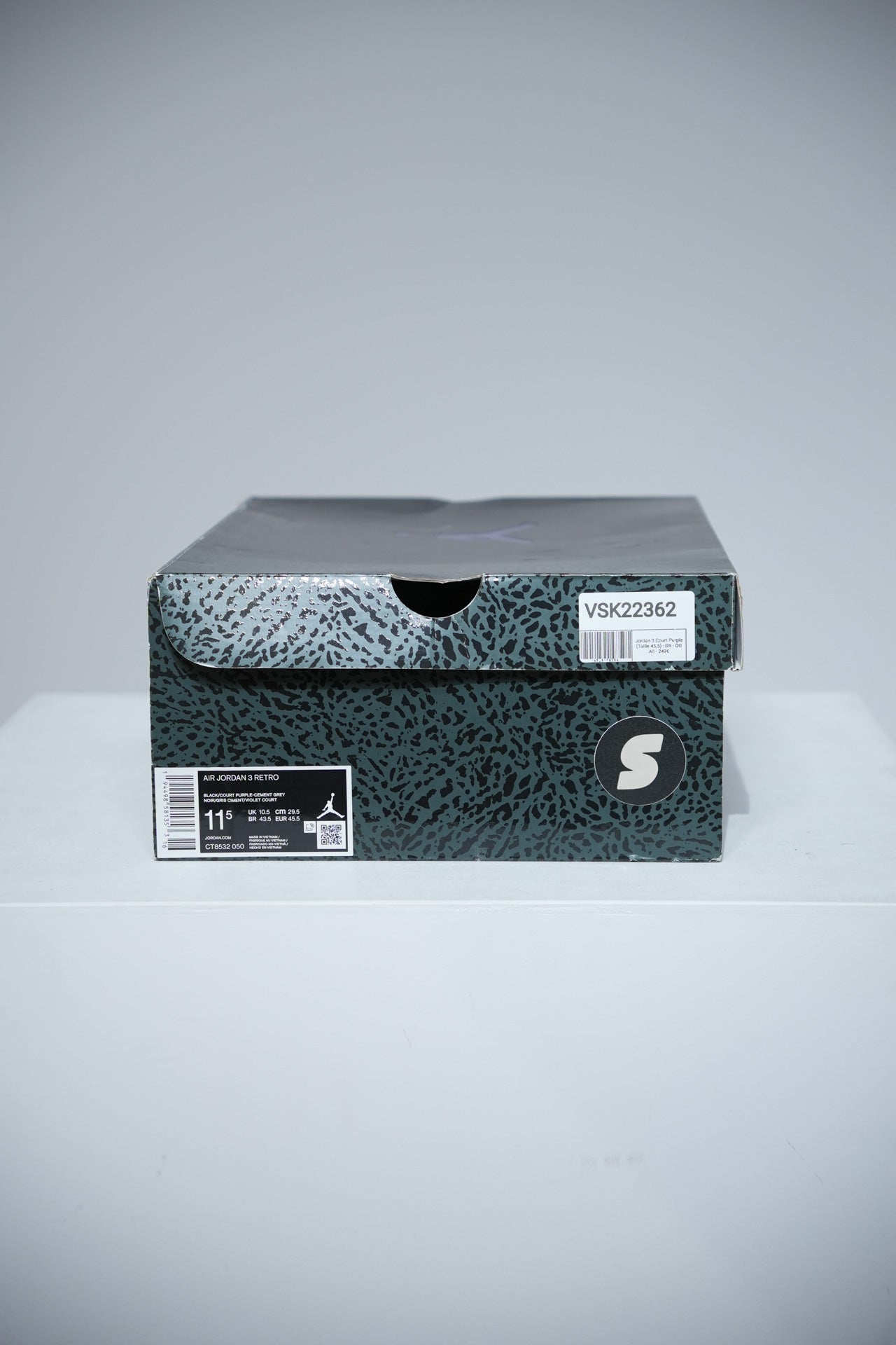 Jordan 3 Court Purple (Taille 45,5)