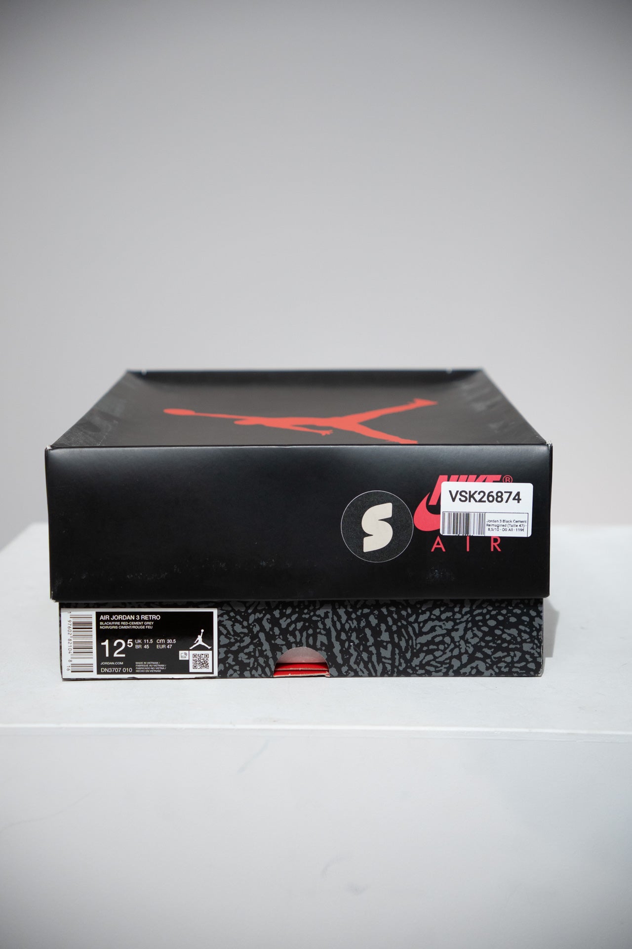 Jordan 3 Black Cement Reimagined (Taille 47)