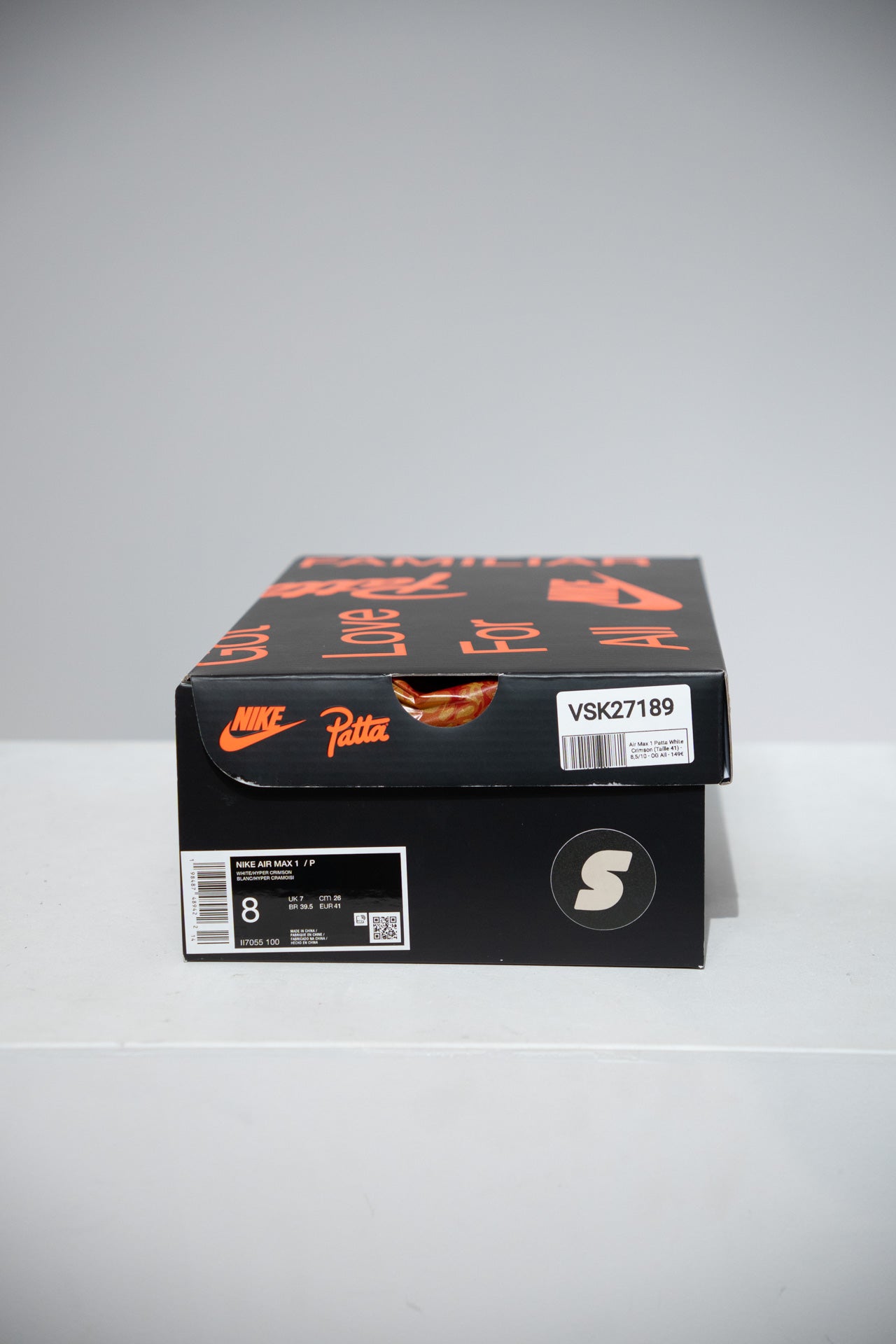 Air Max 1 Patta White Crimson (Taille 41)