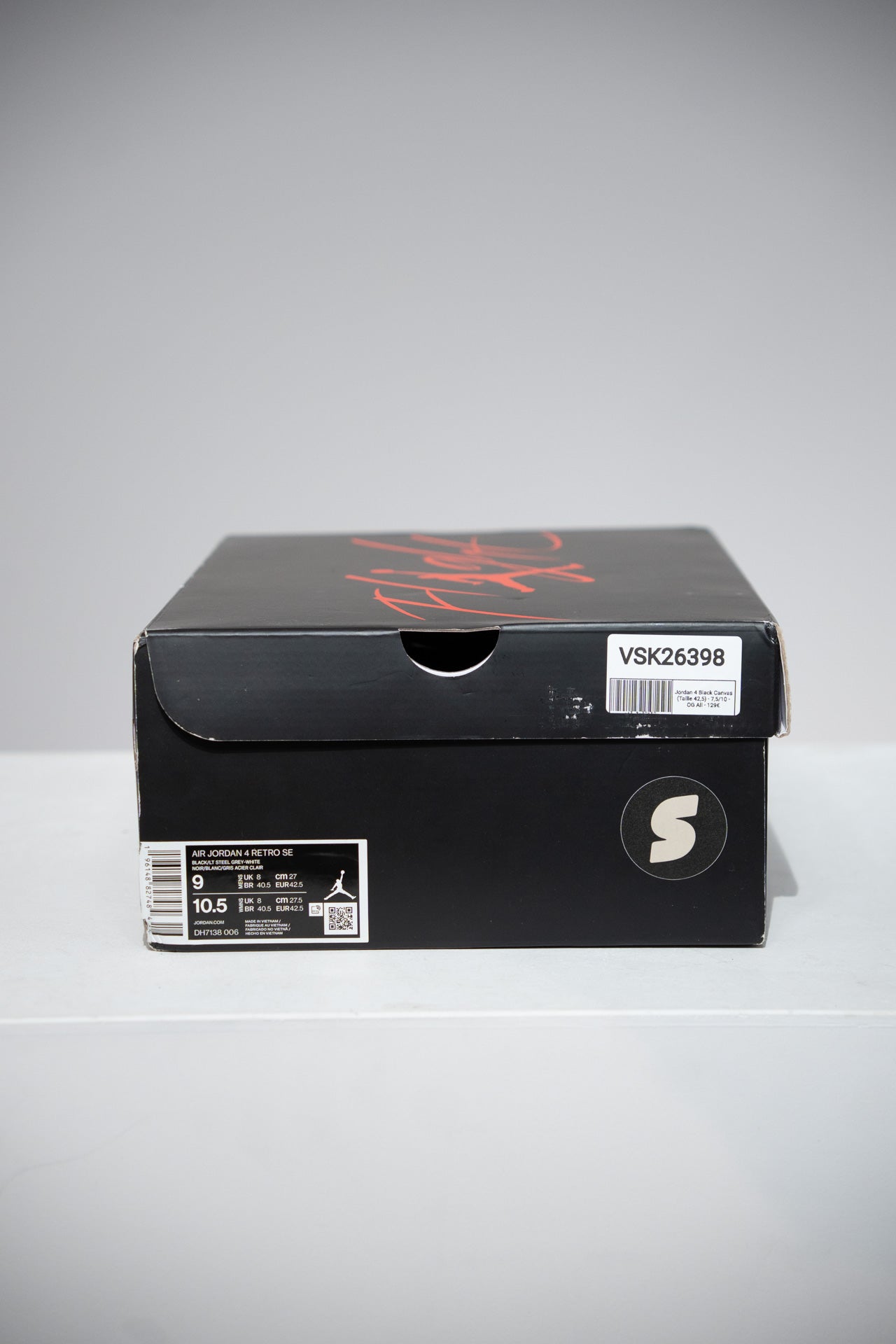 Jordan 4 Black Canvas (Taille 42,5)