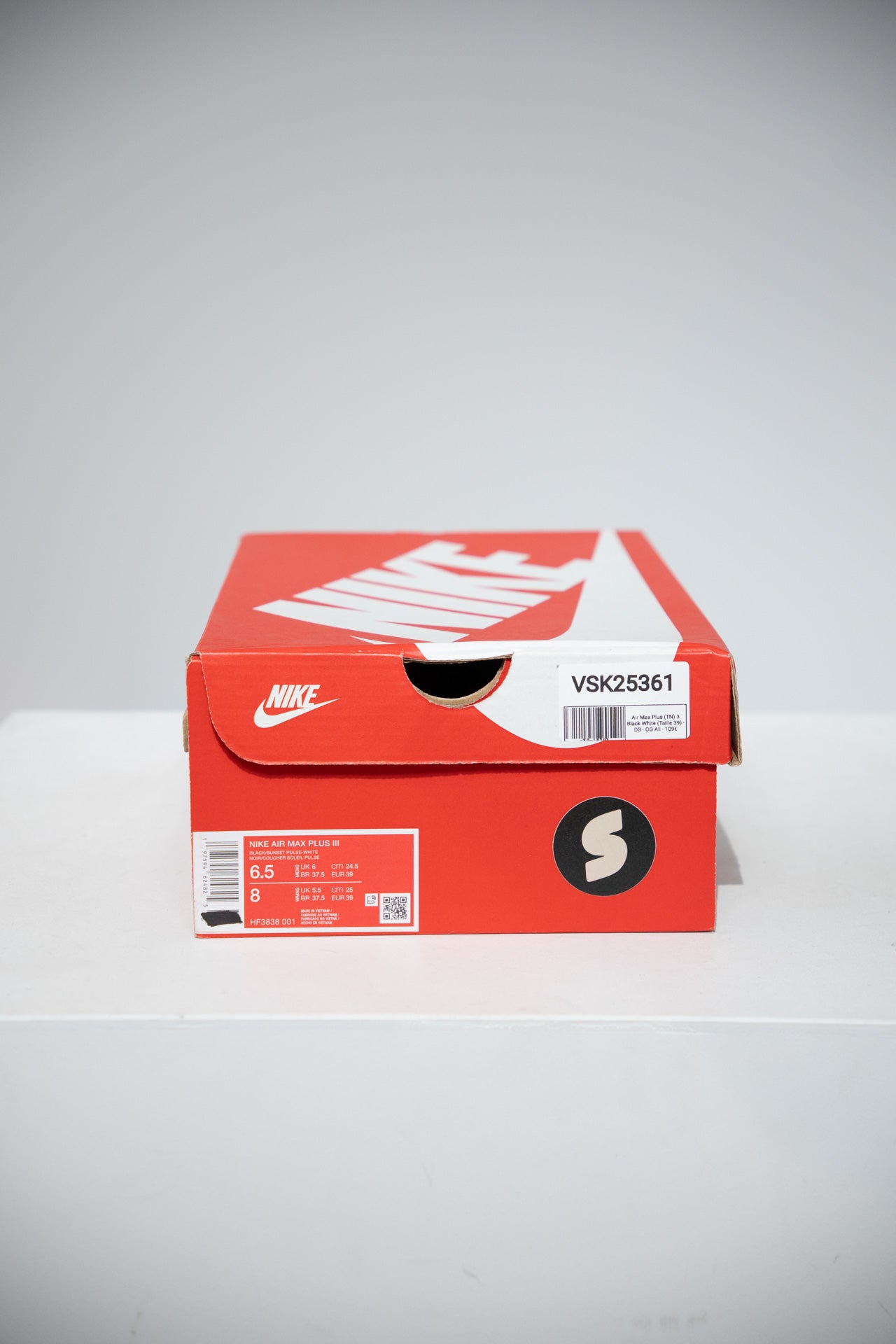 Air Max Plus (TN) 3 Black White (Taille 39)