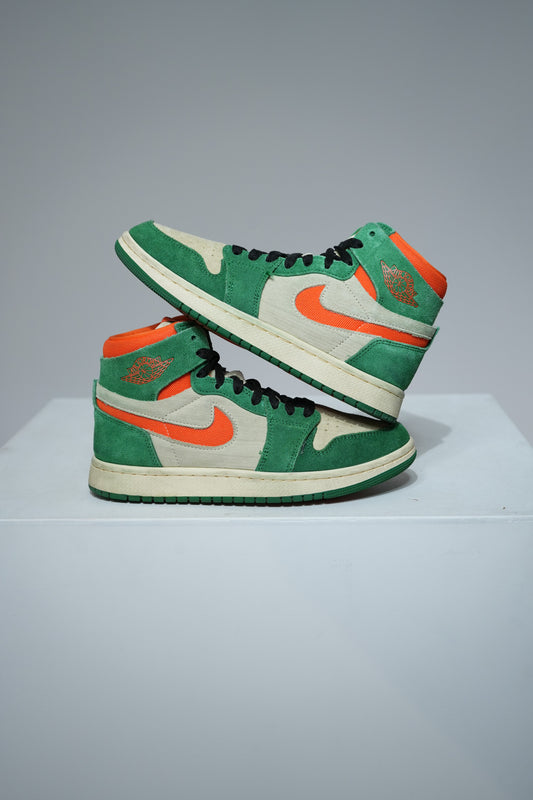 Jordan 1 high Zoom Pine Green Orange Blaze (Taille 38)