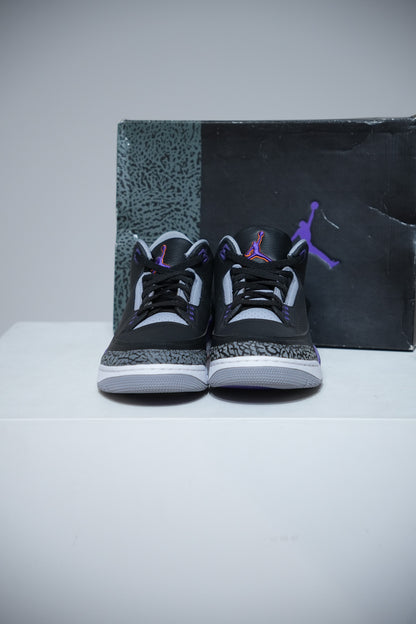 Jordan 3 Court Purple (Taille 45,5)